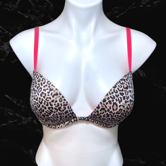 PINK Victoria’s Secret Leopard Print Heartbreaker Plunge Push-up Bra - Picture 1 of 6